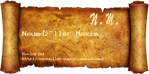 Neumüller Maxim névjegykártya